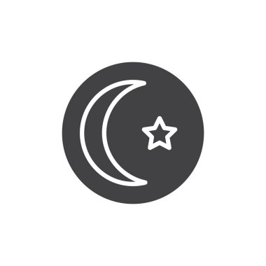 Hilal vektör yıldız simgesi