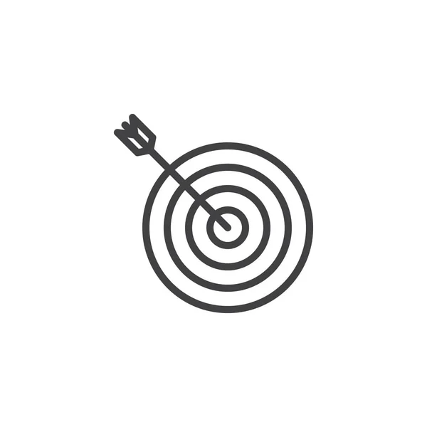Objetivo con icono de contorno de flecha — Vector de stock