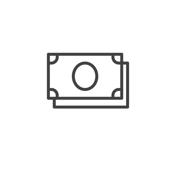 Icono de contorno de factura de dinero — Vector de stock