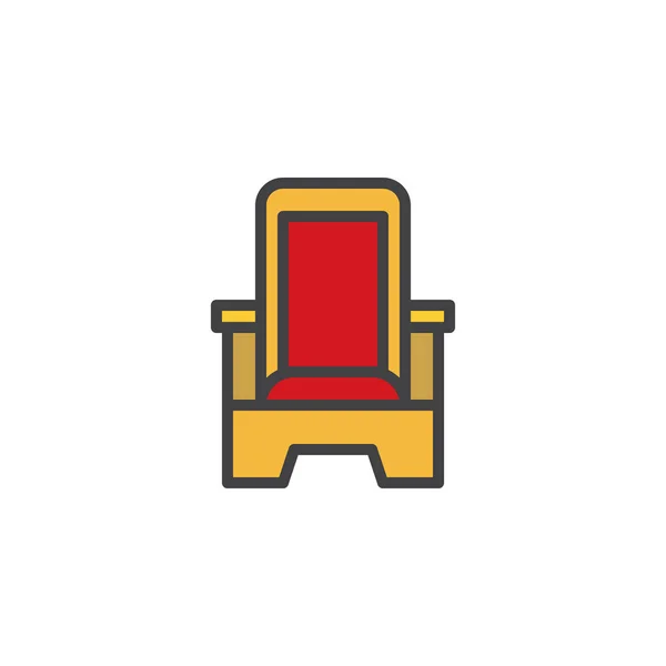 Icono de contorno lleno de trono — Vector de stock