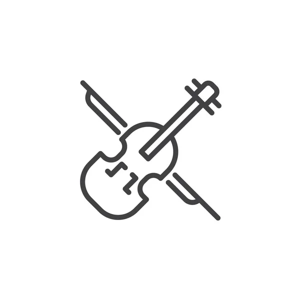 Ícone de contorno do violino — Vetor de Stock