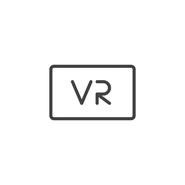 Ícone de esboço de botão de realidade virtual — Vetor de Stock