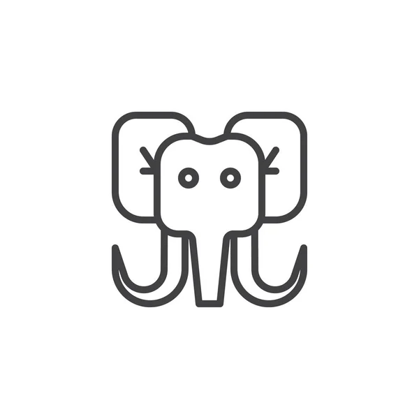 Icono de contorno de cabeza de mamut — Vector de stock