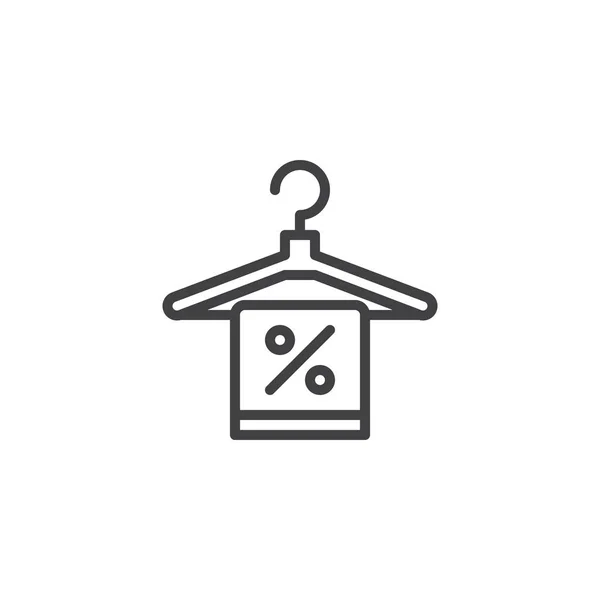Discount Towel Hanger outline icon — Stock Vector