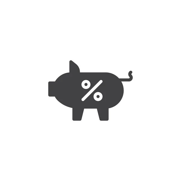 猪银行与百分比标志向量图标 — 图库矢量图片