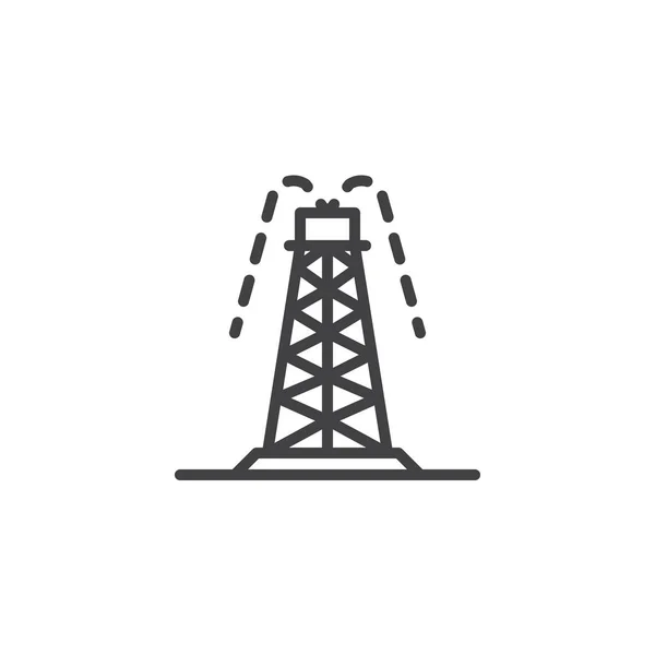 Estrazione olio rig icona contorno — Vettoriale Stock