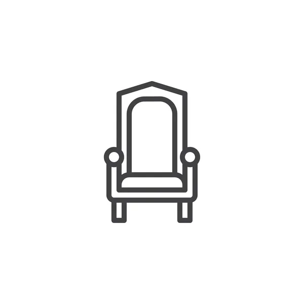 Royal throne outline icon — Stock Vector