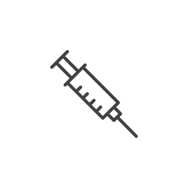 Icono de contorno de jeringa médica — Vector de stock