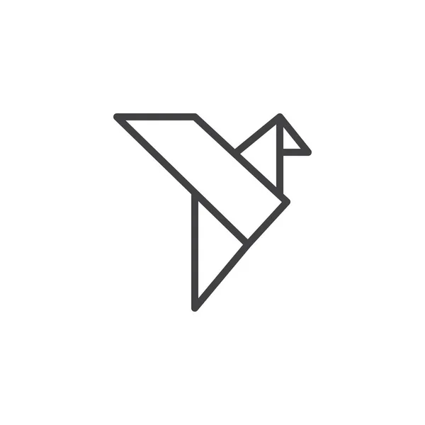 Origami Vogel Umriss Symbol — Stockvektor