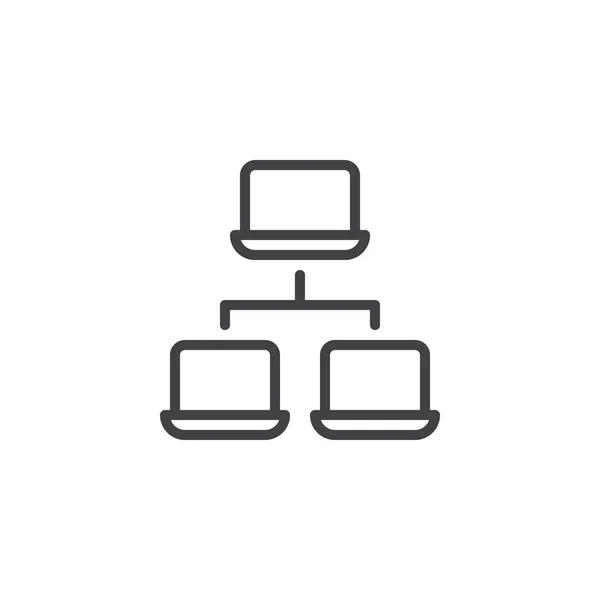 Conexiones de red icono del esquema — Vector de stock