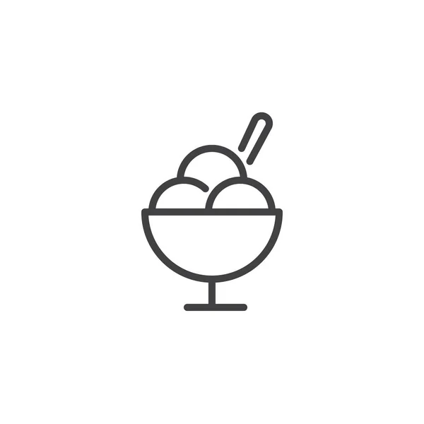一杯冰淇淋轮廓图标 — 图库矢量图片