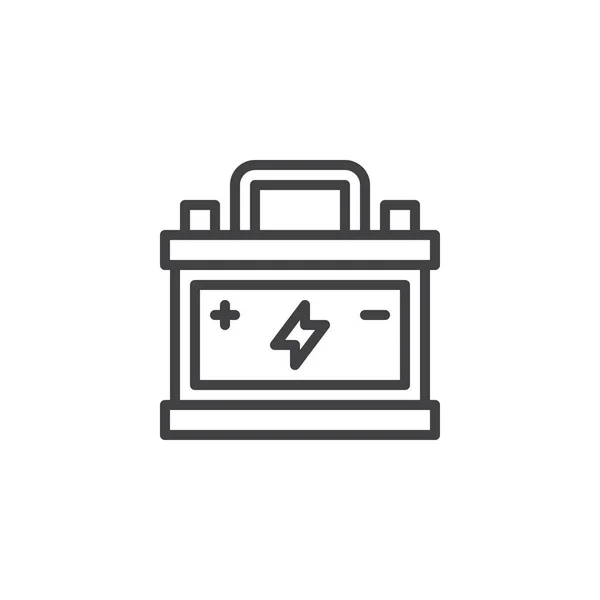 Icono de contorno de batería de coche — Vector de stock