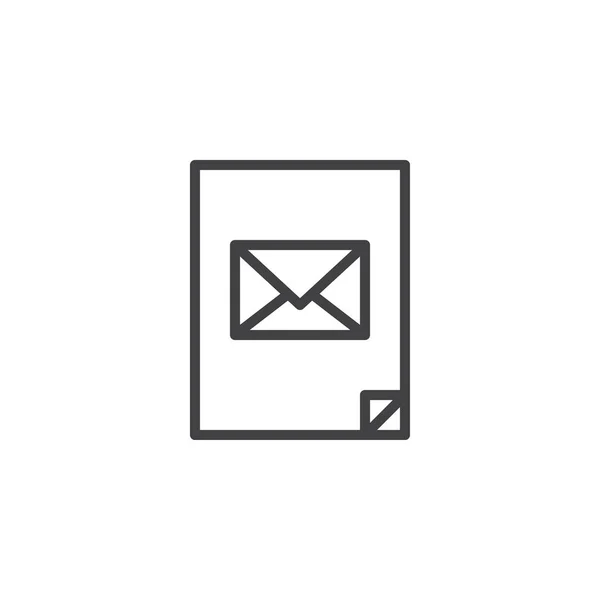 Papel de mensagem com ícone de contorno de envelope — Vetor de Stock