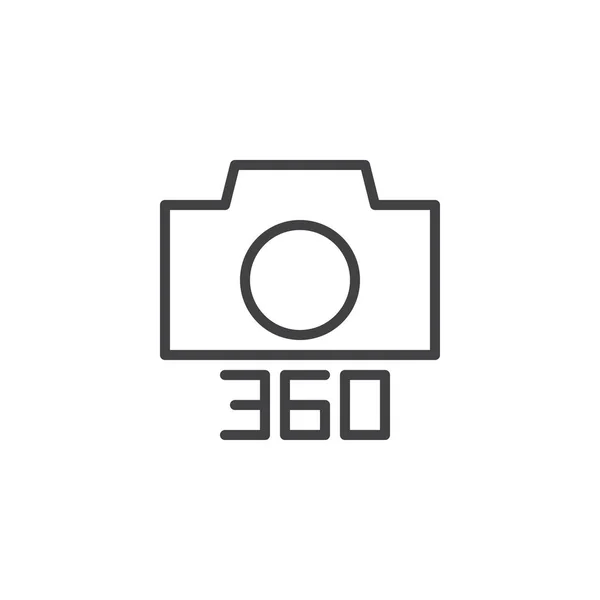 Angle 360 degrees photo camera outline icon — Stock Vector
