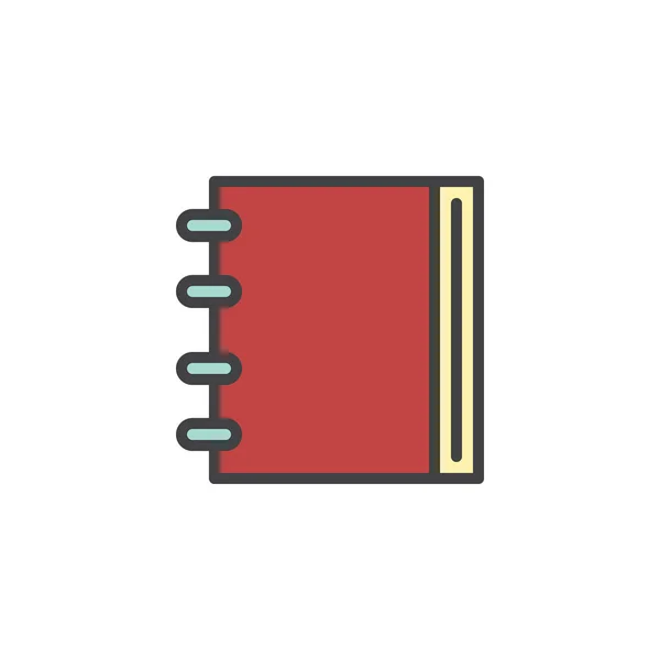 Zápisník spirála plné ikonu obrysu — Stockový vektor
