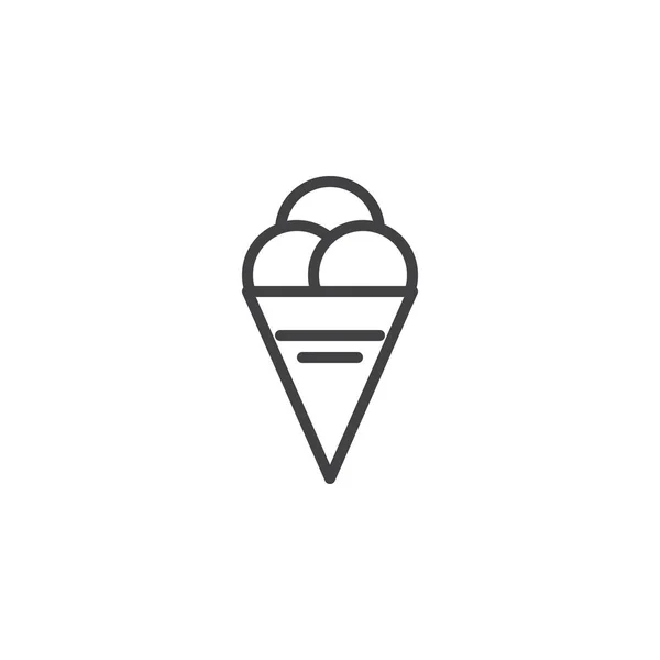 冰淇淋蛋筒轮廓图标 — 图库矢量图片