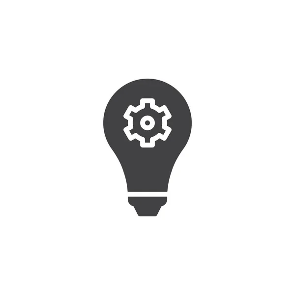 Light bulb with gear vector icon — Stock Vector