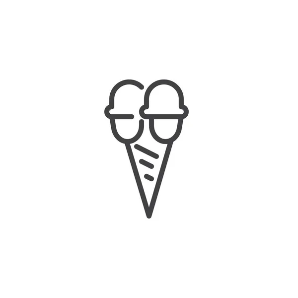 Cono de helado icono contorno — Archivo Imágenes Vectoriales