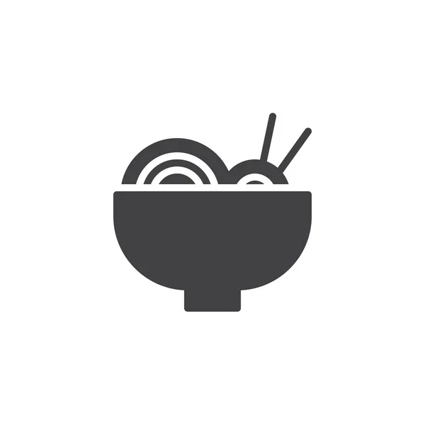 Лапша с векторной иконкой палочек для еды — стоковый вектор