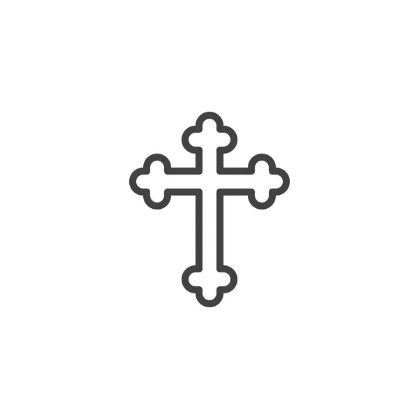 Religion cross kontur-ikonen — Stock vektor