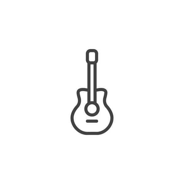 Icône de contour guitare acoustique — Image vectorielle