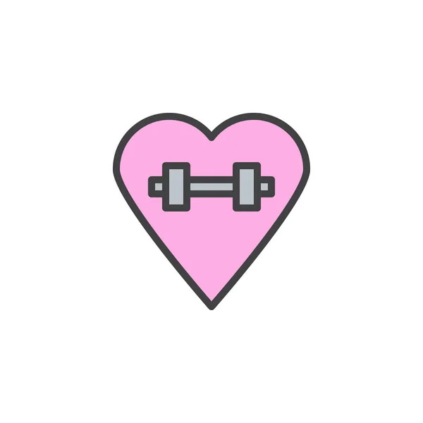 Cardio allenamenti riempito icona contorno , — Vettoriale Stock