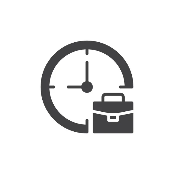 Clock and briefcase vector icon — Stock Vector