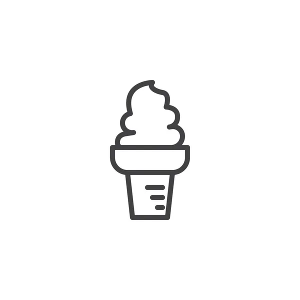 Ícone contorno cone sorvete — Vetor de Stock