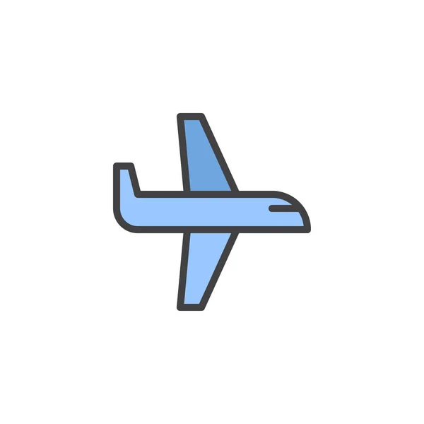 Піктограма контуру заповненого літака — стоковий вектор