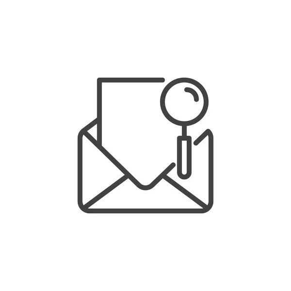 Pesquisa ícone de esboço de correio — Vetor de Stock