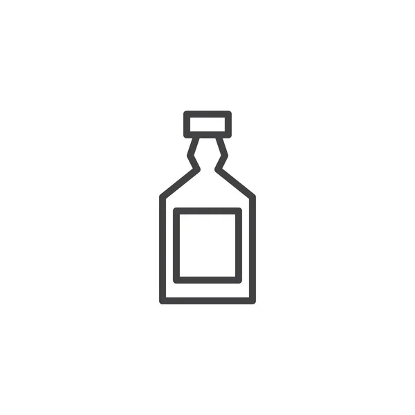 Icône de contour de bouteille de whisky — Image vectorielle