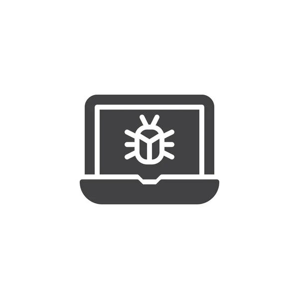 Laptop virus vector icon — Stock Vector