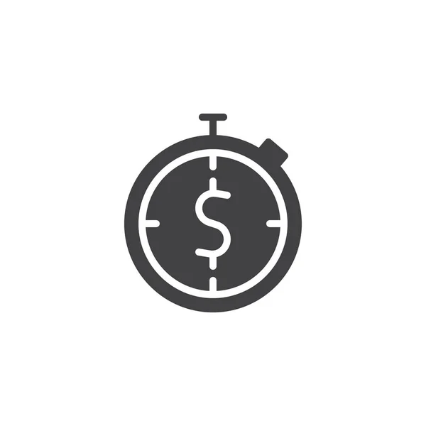 Stopwatch en dollar vector-pictogram — Stockvector