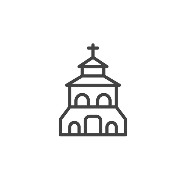 Igreja edifício esboço ícone — Vetor de Stock