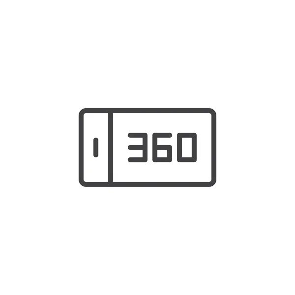 360 degrees smartphone outline icon — Stock Vector