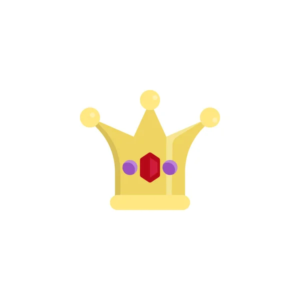 Couronne royale icône plate — Image vectorielle