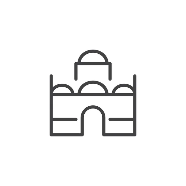 Mesquita egípcia ícone esboço —  Vetores de Stock