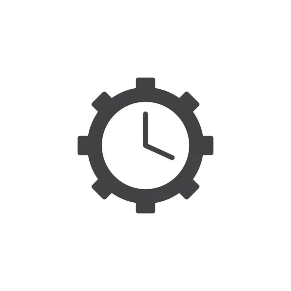 Ikona hodin vektoru Gear — Stockový vektor