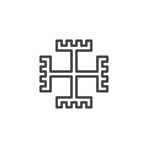 Pagan Kruis overzicht pictogram — Stockvector