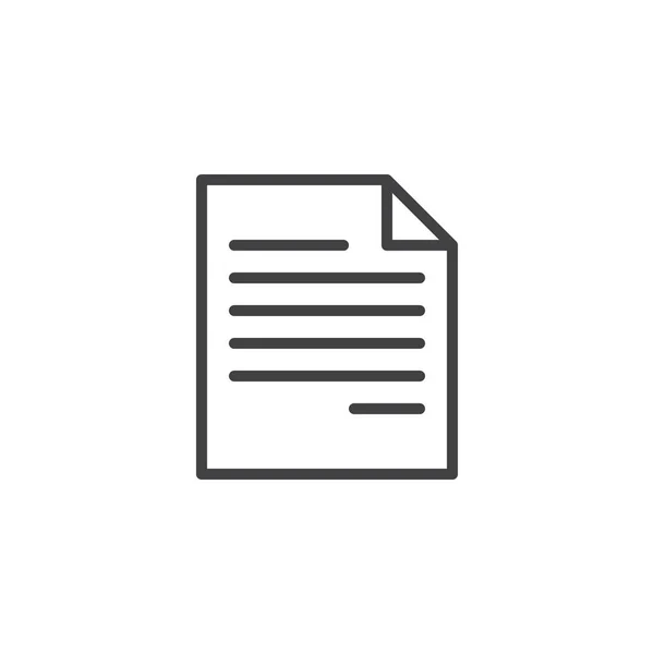 Documento en papel esquema icono — Vector de stock