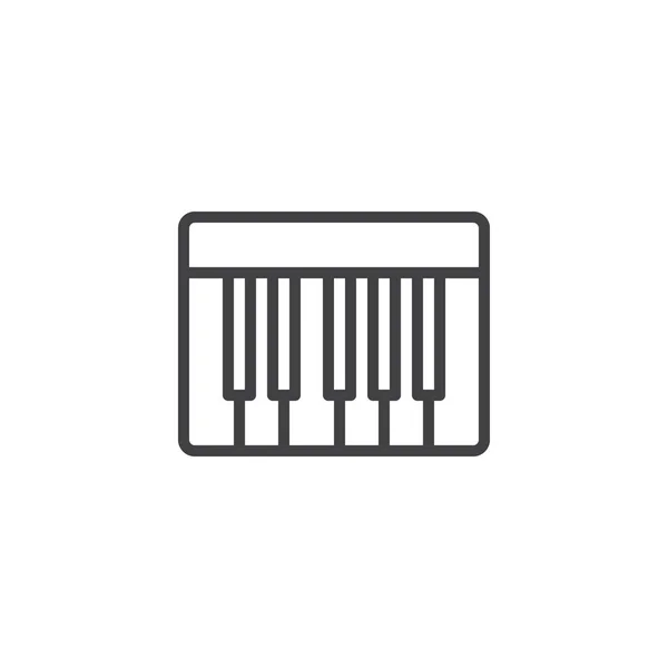 Значок контура клавиш фортепиано — стоковый вектор