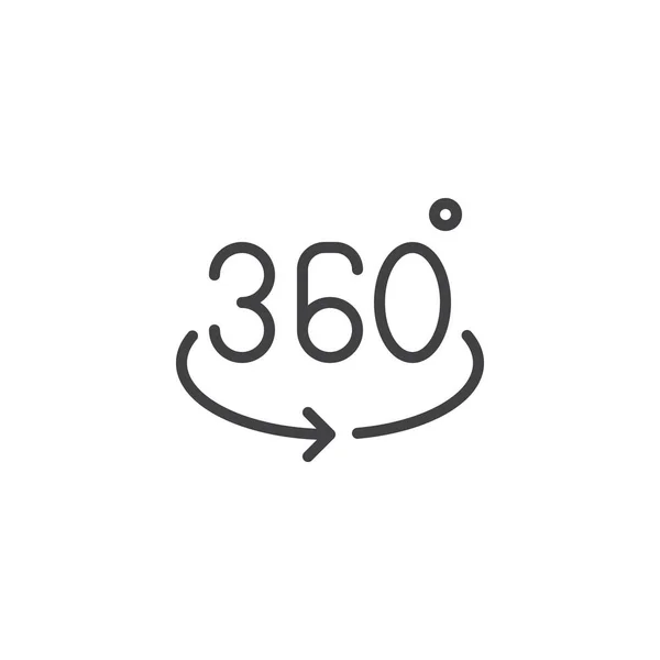 360 degree video outline icon — Stock Vector