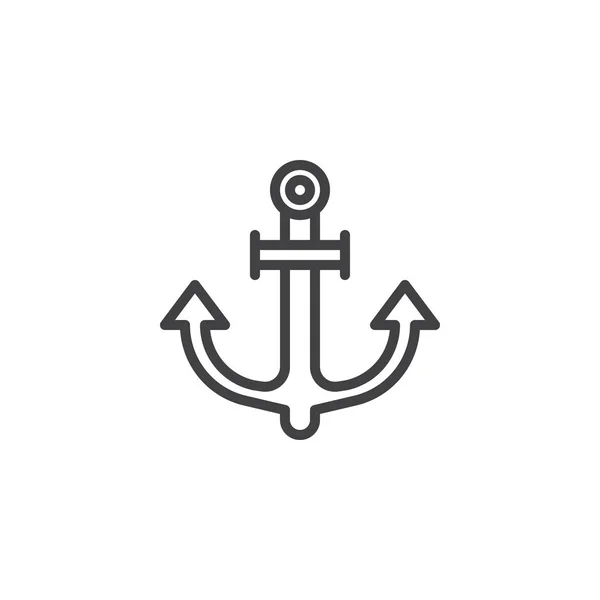 Ikon garis luar anchor - Stok Vektor
