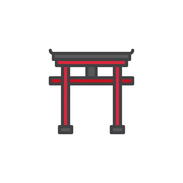 Torii japanisches Tor gefüllt Umriss Symbol — Stockvektor