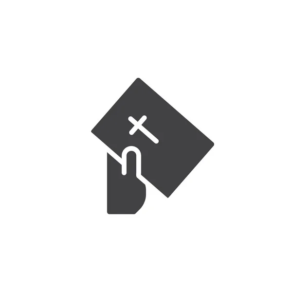Hand give bible book vector icon — Stock Vector