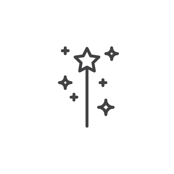 Magic wand outline icon — Stock Vector