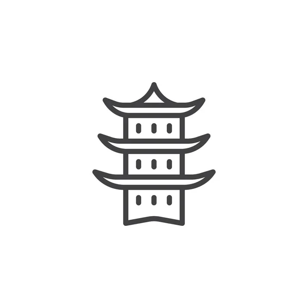 Japansk tempelkonturikon – stockvektor