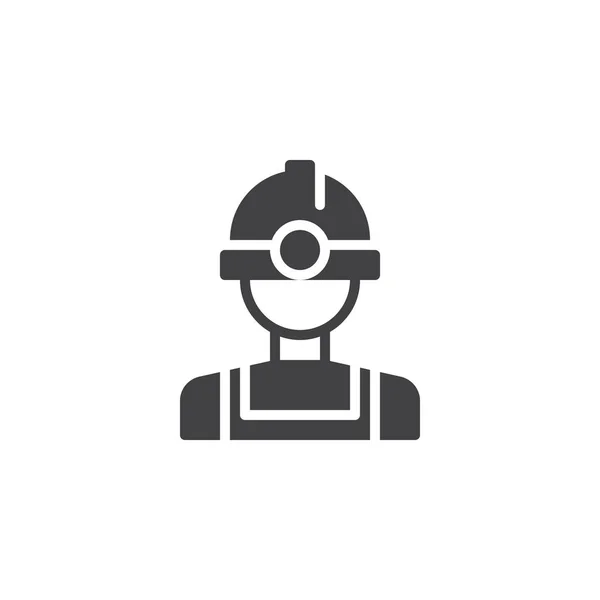 Oil miner worker vector icon — Stock Vector