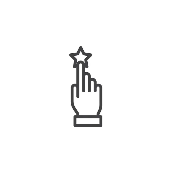 Tarifa con icono de contorno de mano y estrella — Vector de stock