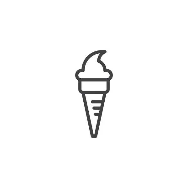 Cono de helado icono contorno — Archivo Imágenes Vectoriales